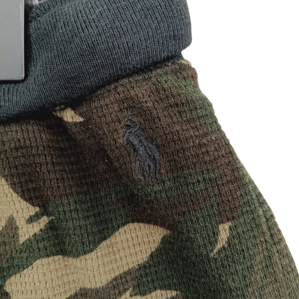 Polo Ralph Lauren Jogger Pants‎ Mens Large 33x28 Camo Waffle Knit Lounge Sleep